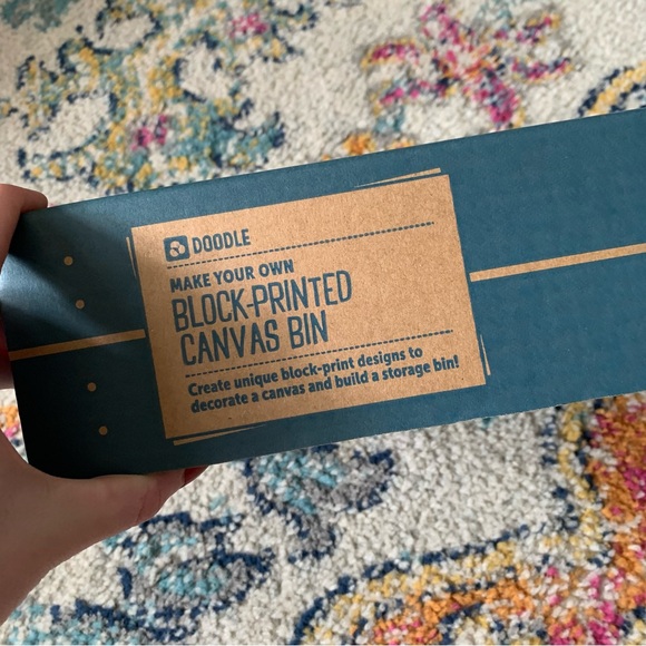 DIY Block Print Canvas Bin Kit Kiwi Crate Learning Box - Picture 2 of 5